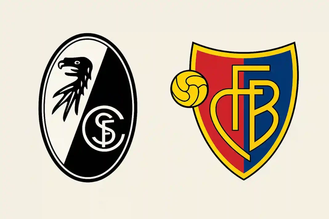 Freiburg gegen Basel – UEFA Europa League 2025 Spielszene mit Shaqiri und Freiburg Spielern