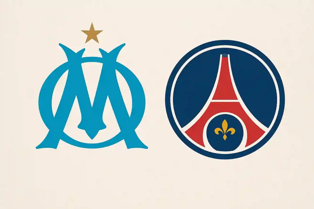 Marseille_vs_PSG_2025 "Szene aus dem Spiel Marseille gegen Paris Saint-Germain in der Ligue 1 2025, zeigt einen spannenden Moment."