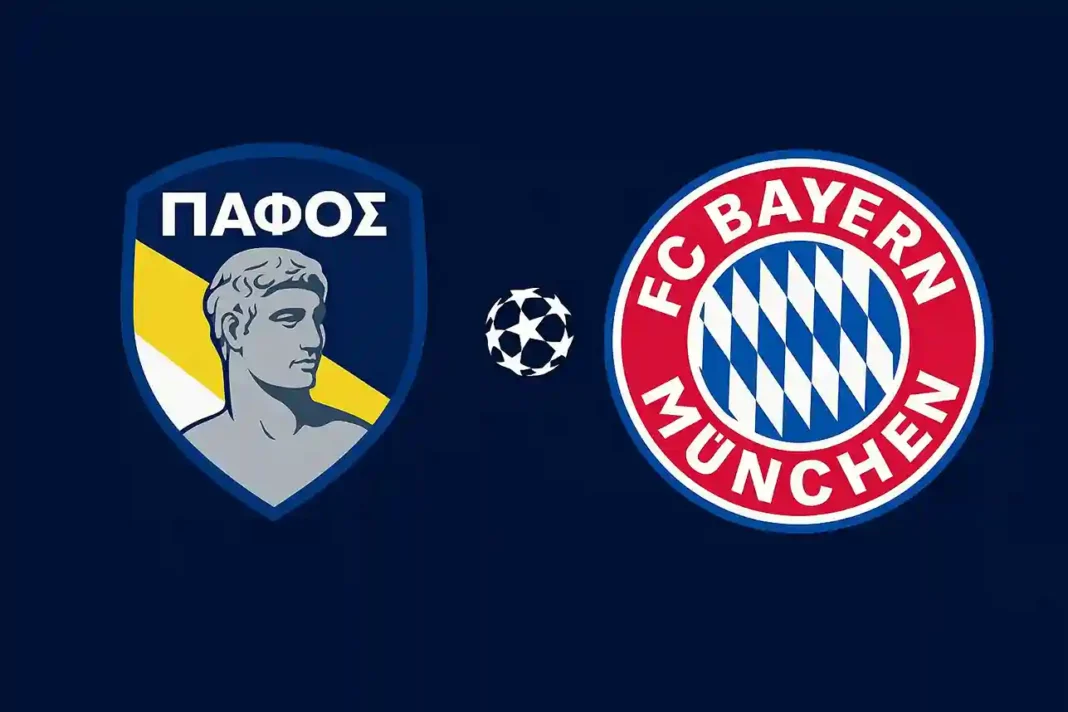 AEP Pafos gegen Bayern München in der UEFA Champions League 2025 im Alphamega Stadium