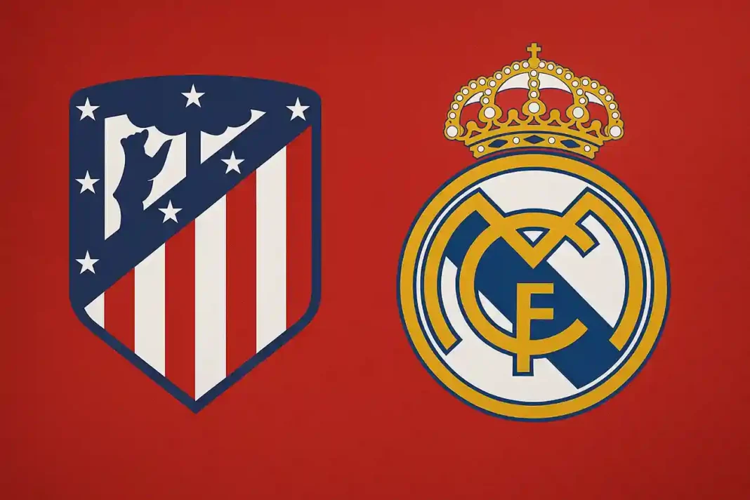 „Spielszene zwischen Atlético Madrid und Real Madrid im spanischen LaLiga-Derby 2025“