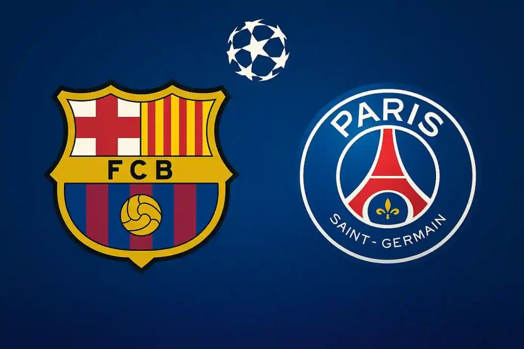 Spielszene von Barcelona gegen Paris Saint-Germain in der Champions League 2025 – Action auf dem Feld