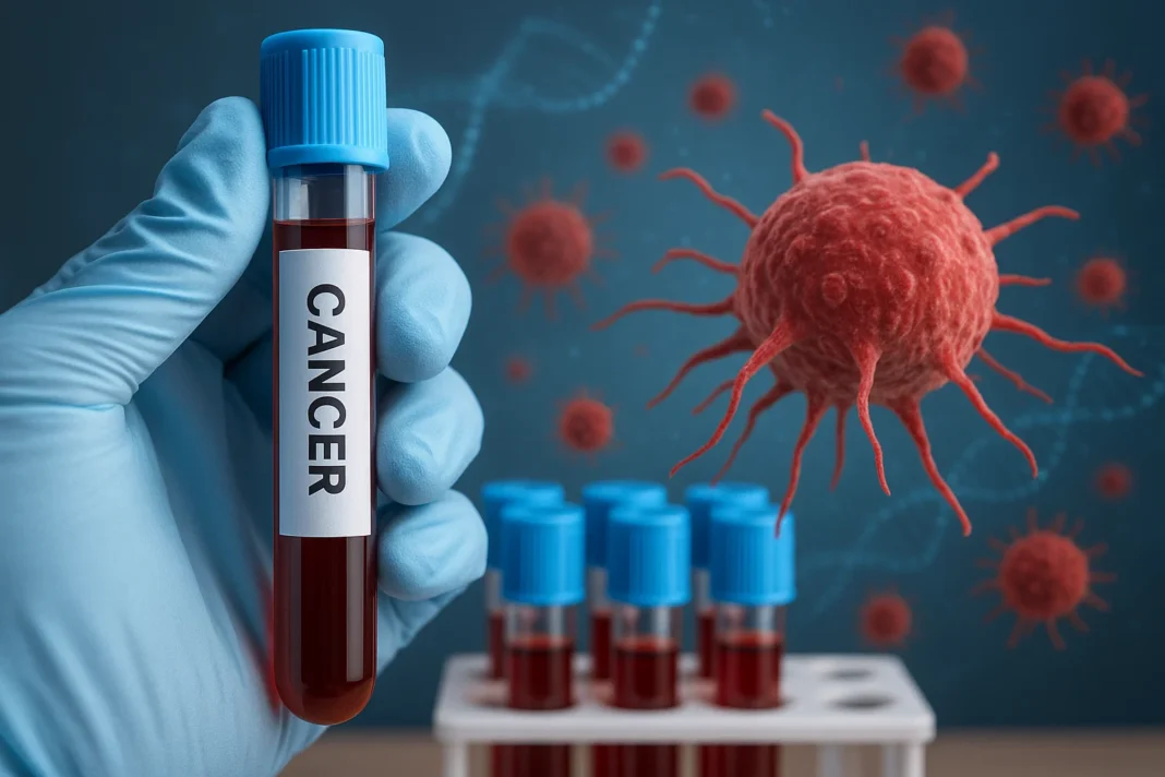 Darstellung einer Blutprobe zur Früherkennung von HPV-bedingtem Kopf- und Halskrebs