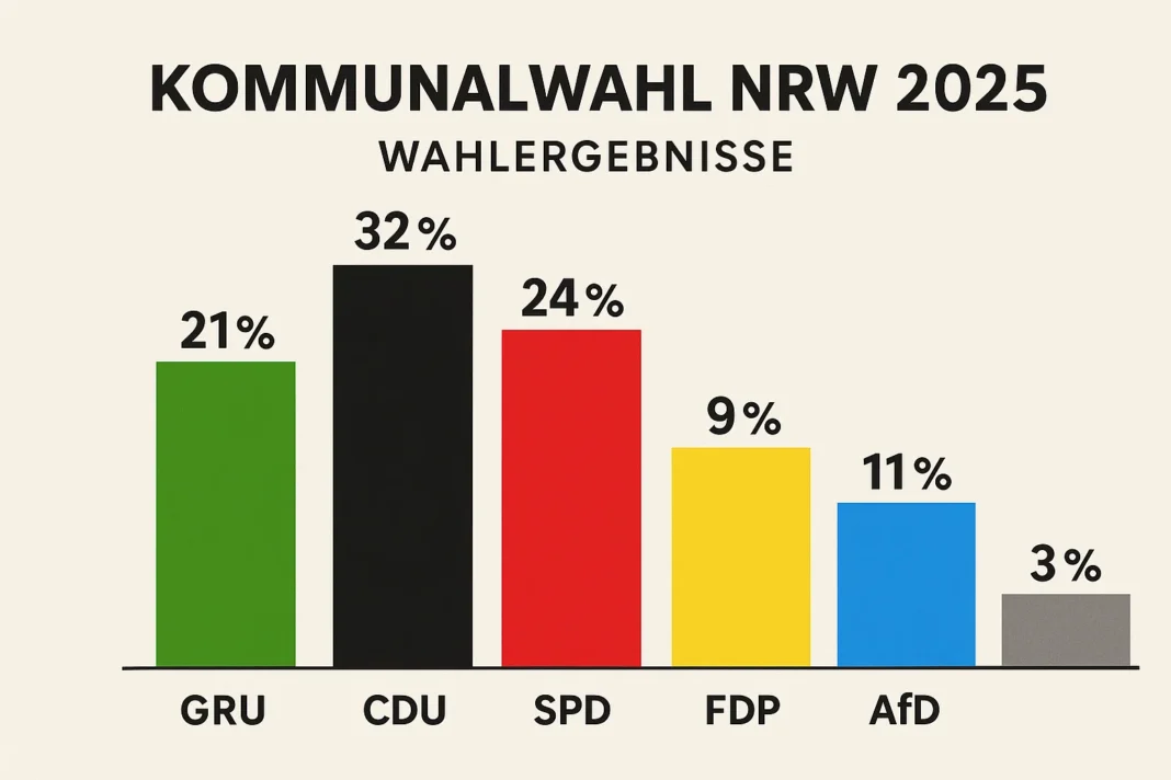 Kommunalwahl NRW 2025 Ergebnisse und Hochrechnung in Gelsenkirchen, Duisburg und Köln