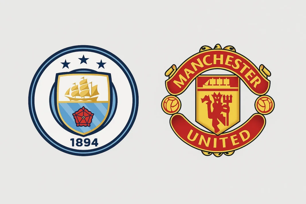 manchester-city-vs-manchester-united-premier-league-2025-2026 Spiel zwischen Manchester City und Manchester United in der Premier League 2025-2026 im Etihad Stadium.