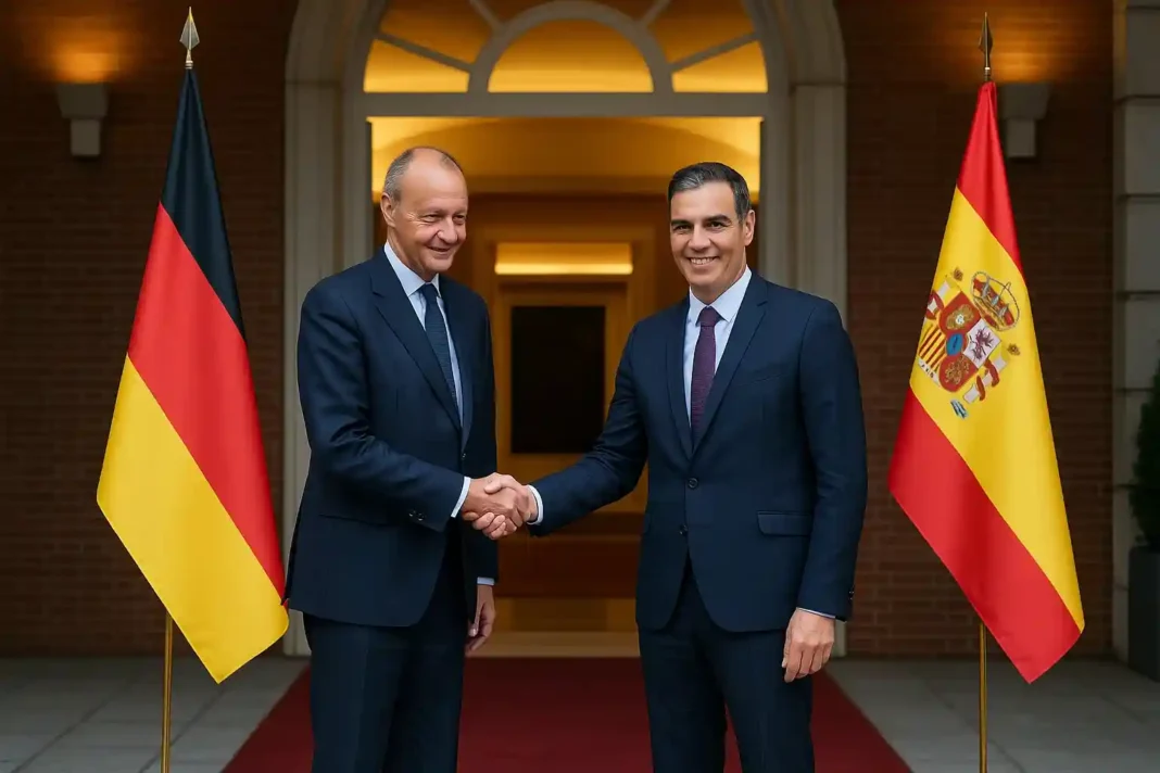 Deutscher Kanzler Friedrich Merz bei Gesprächen in Madrid über Israel-Gaza-Konflikt