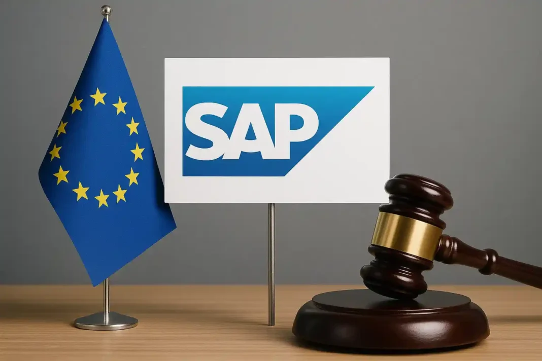 sap-eu-untersuchung-2025 „SAP im Fokus der EU-Untersuchung 2025 – Symbolbild für Unternehmensprüfung und Regulierung.“