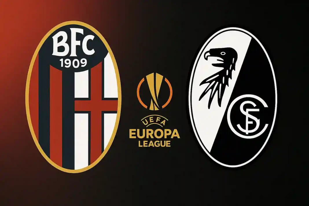 Spielszene Bologna gegen Freiburg in der UEFA Europa League 2025
