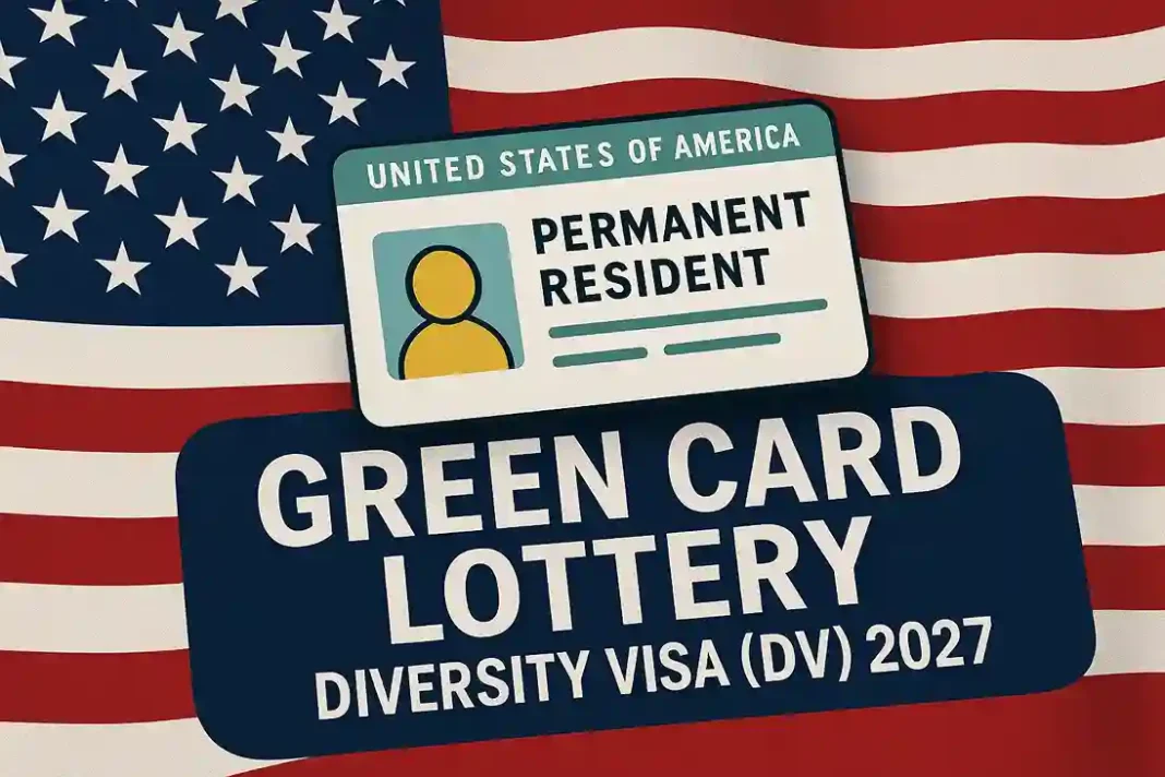 Foto zeigt das US Diversity Visa Programm 2027, auch bekannt als Green Card Lotterie, das den Weg zur Einwanderung in die Vereinigten Staaten eröffnet