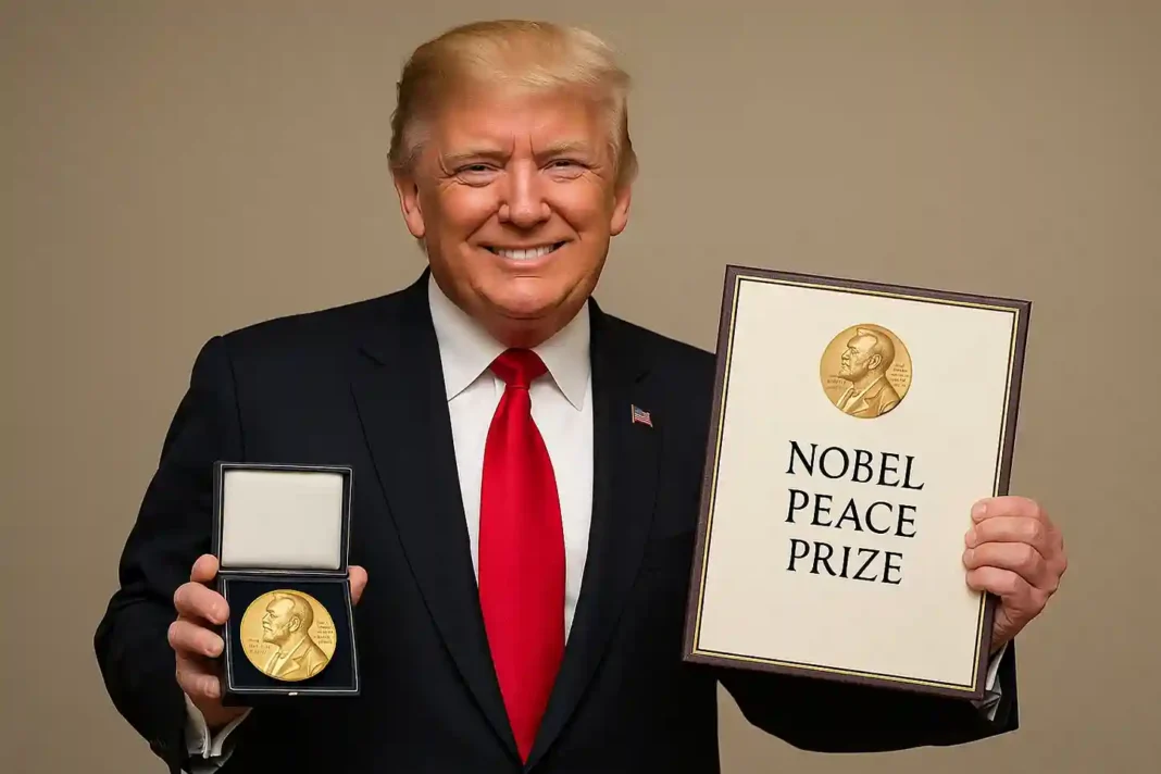 Donald Trump bei der Bekanntgabe des Friedensnobelpreises 2025 in Oslo