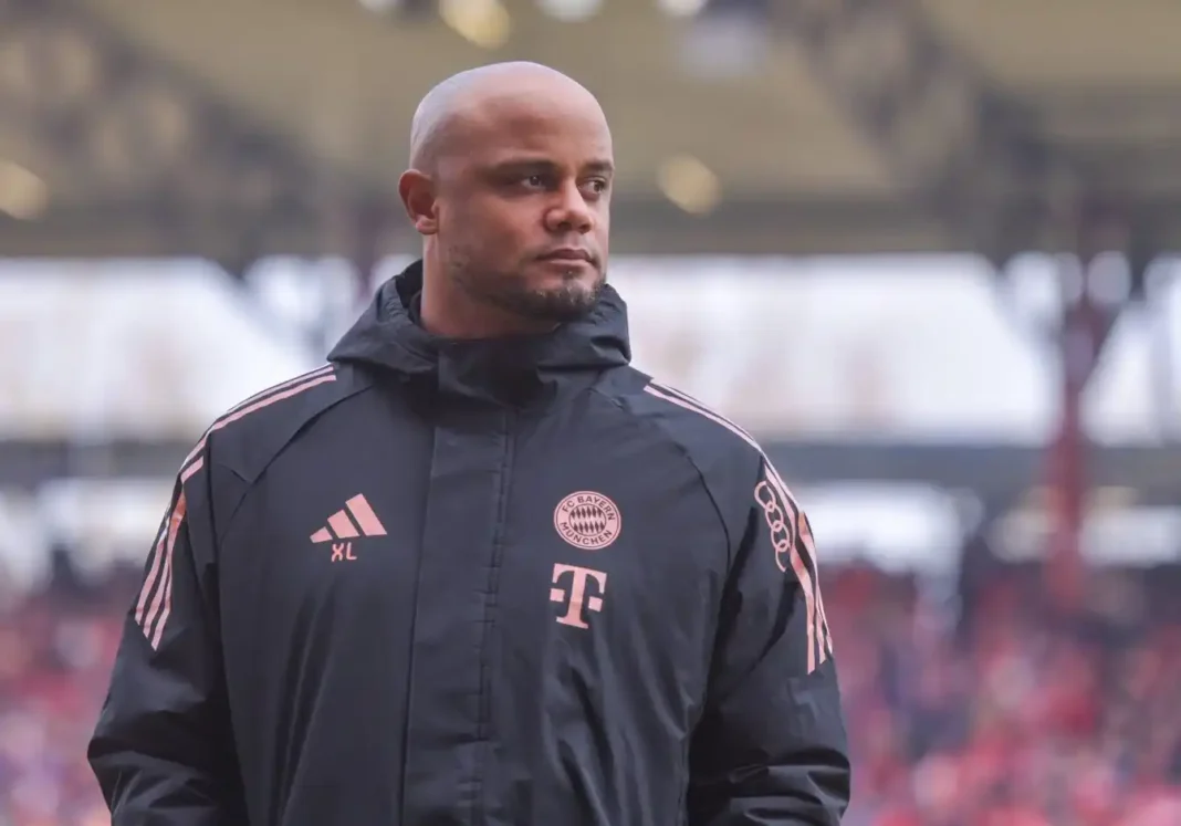 Spielszene zwischen Bayern München und Bayer Leverkusen in der Bundesliga 2025, mit intensiver Stimmung im Stadion.