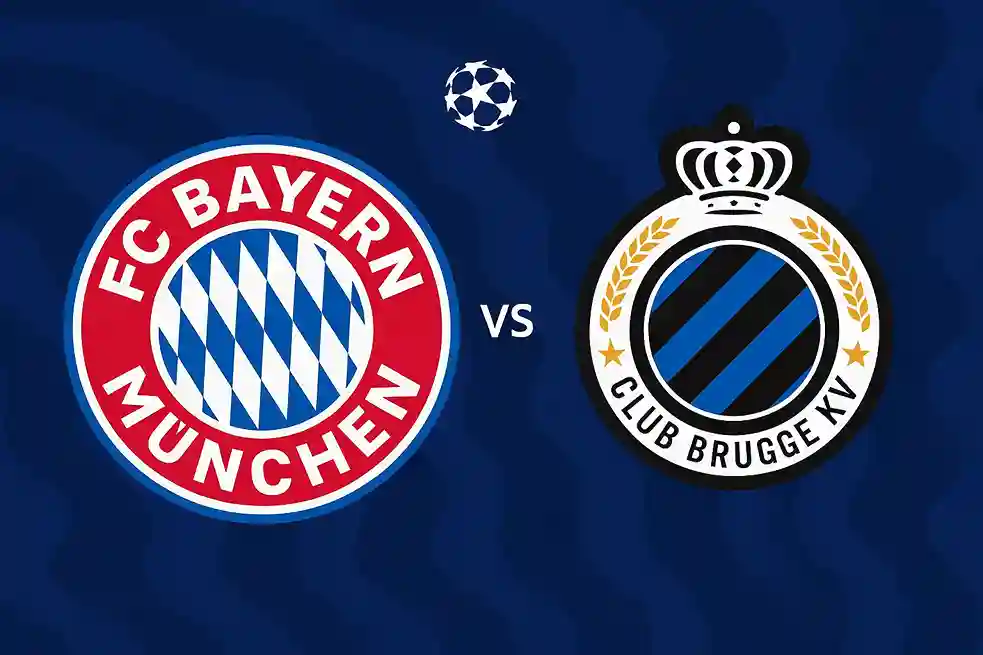 bayern-munich-vs-club-brugge-champions-league-2025 Bayern München gegen Club Brugge in der UEFA Champions League 2025 im Allianz Arena.