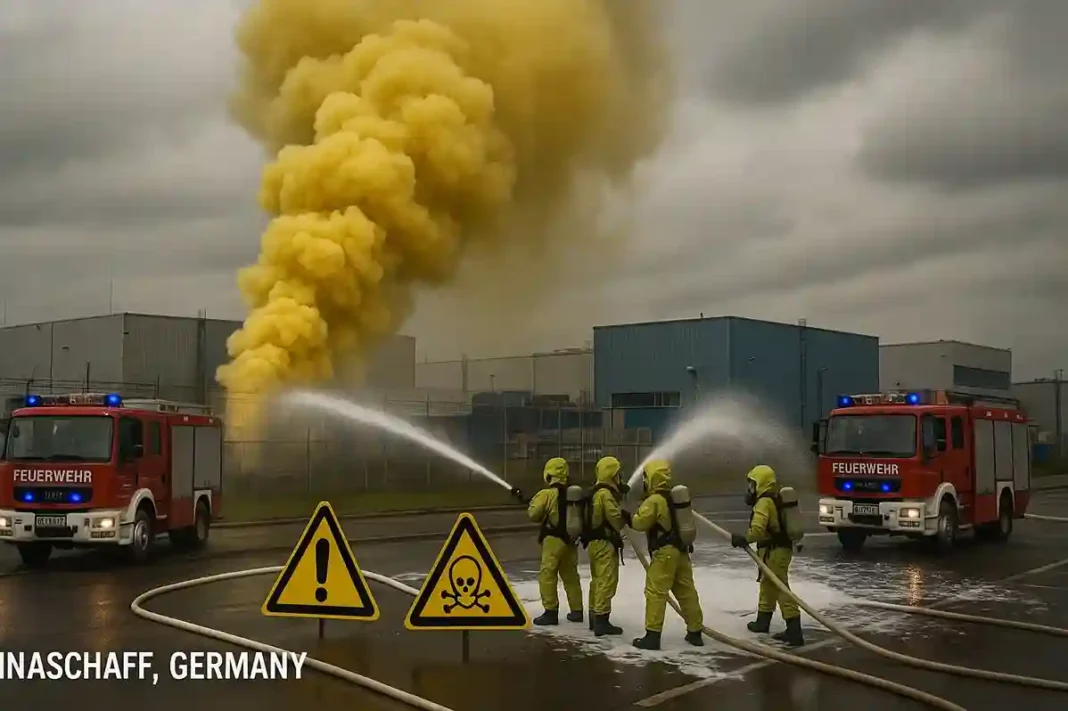 Chemieunfall in Mainaschaff: Gelbe Giftwolke über Aschaffenburg sorgt für Alarm und Evakuierung