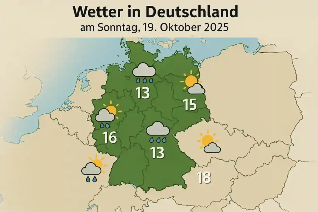 Wettervorhersage für Deutschland am 19. Oktober 2025 – Temperaturen, Wolken, Wind und Kleidungsempfehlungen