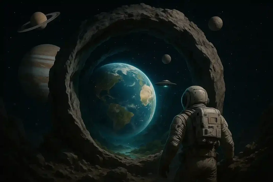 Abbildung des hypothetischen geheimen Planeten Y im Sonnensystem.