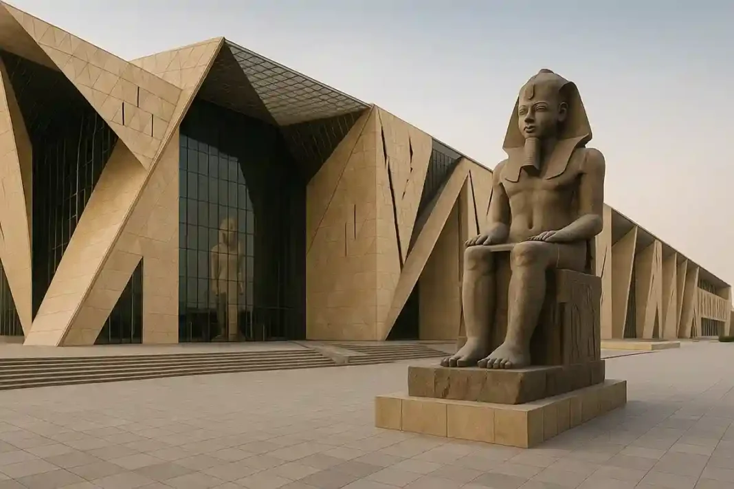 Eröffnung des Großen Ägyptischen Museums in Gizeh 2025 mit Besuchern und historischen Artefakten