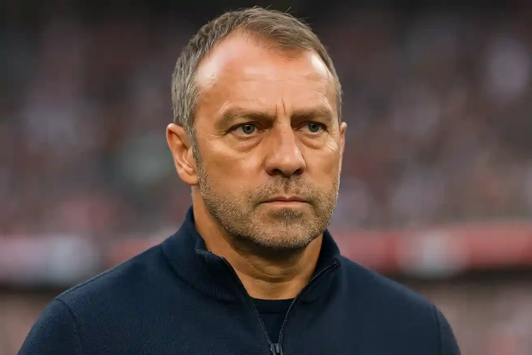 Hansi Flick beim Training von FC Barcelona 2024-2025, Spieler und Taktik in Aktion.