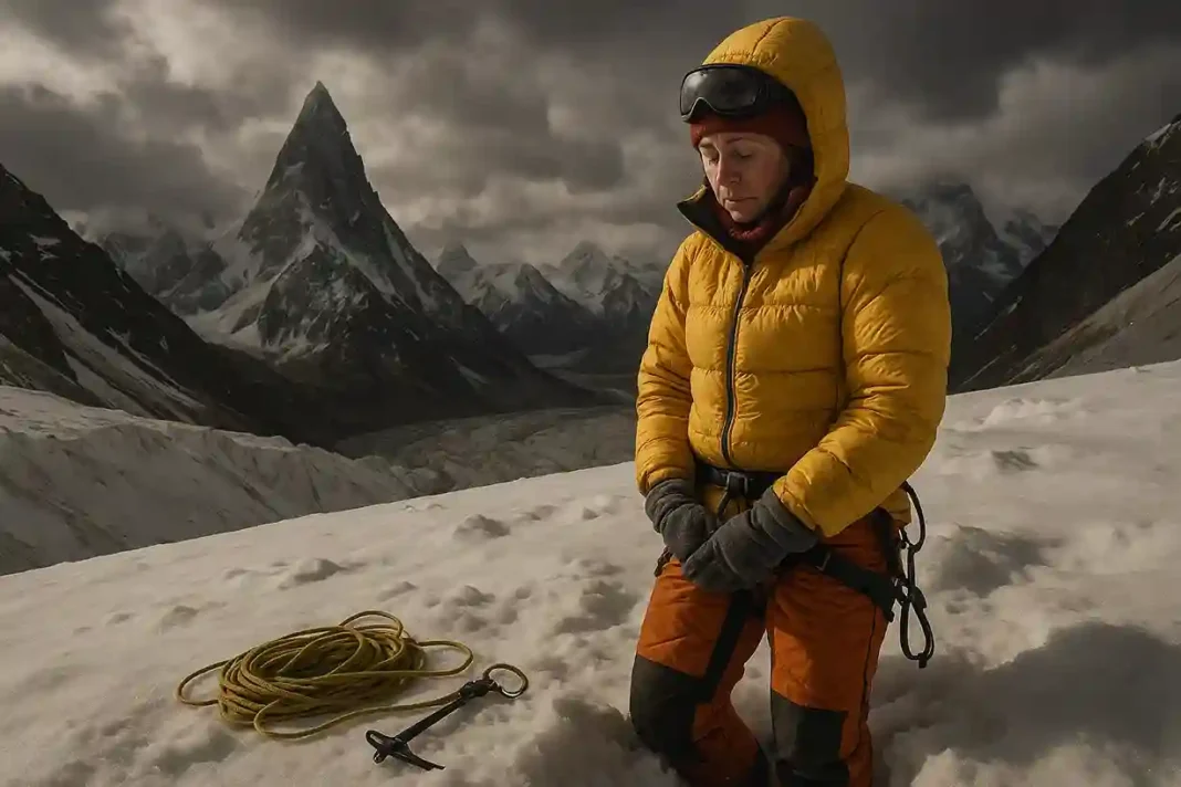 Die deutsche Biathlon-Olympiasiegerin Laura Dahlmeier am Laila Peak im Karakorum-Gebirge, wo sie tödlich verunglückte.