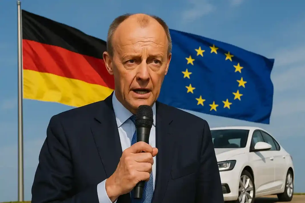 merz-eu-auto-verbot-2035 Friedrich Merz äußert Kritik am EU-Verbot für neue Verbrennungsmotoren ab 2035 in Deutschland.