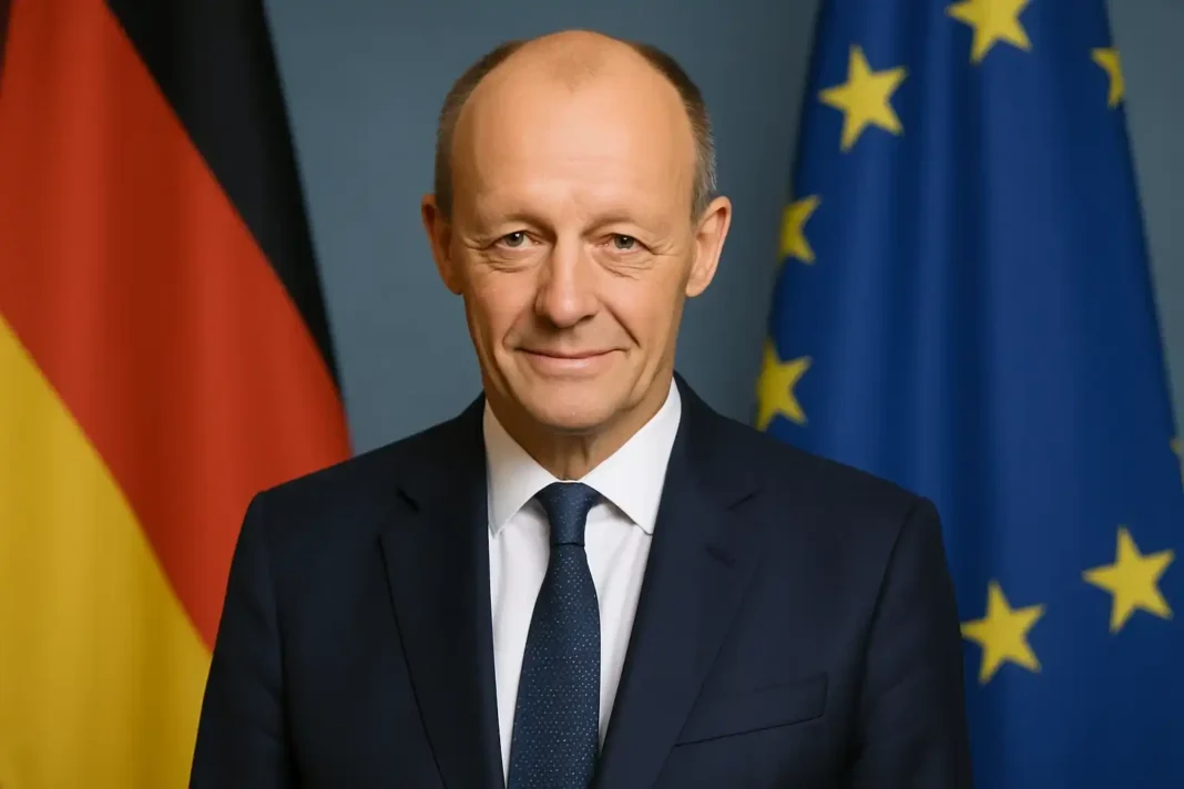 Bundeskanzler Friedrich Merz spricht beim Tag der Deutschen Einheit 2025 in Saarbrücken über die neue Einheit Deutschlands.