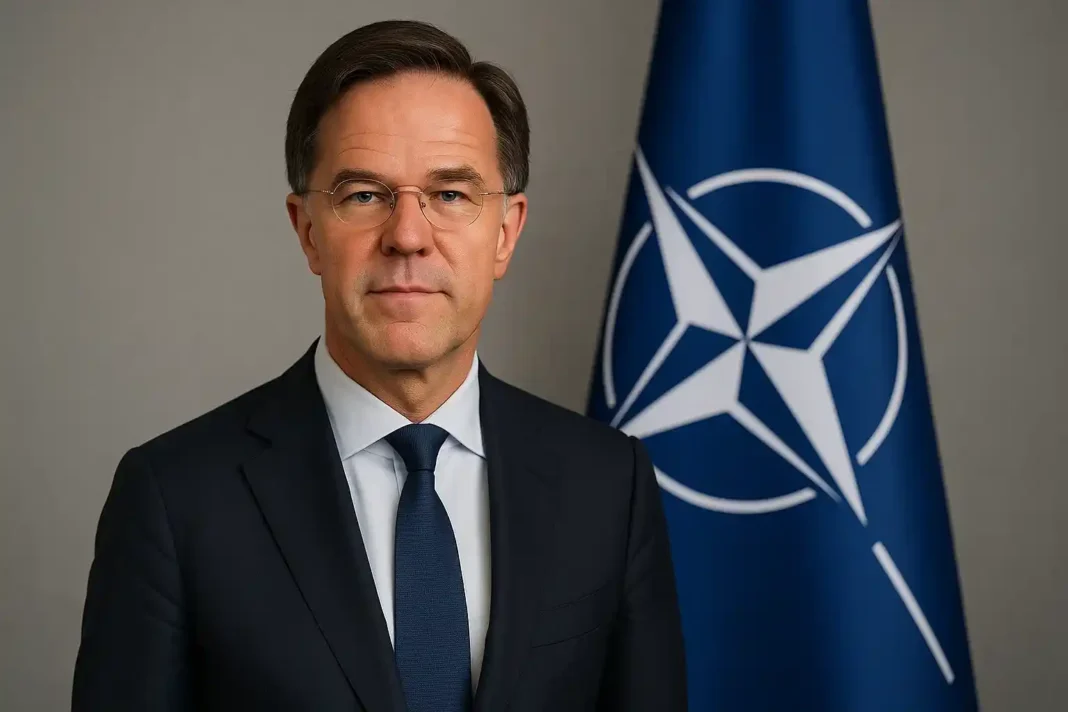 nato-rucke-frieden-gaza-ukraine NATO-Generalsekretär Mark Rutte spricht auf einer Pressekonferenz über den Waffenstillstand in Gaza und die Friedensbemühungen für die Ukraine.