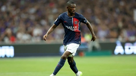 psg-frankreich-dembélé-doué Ousmane Dembélé und Désiré Doué im Training mit Paris Saint-Germain und der französischen Nationalmannschaft
