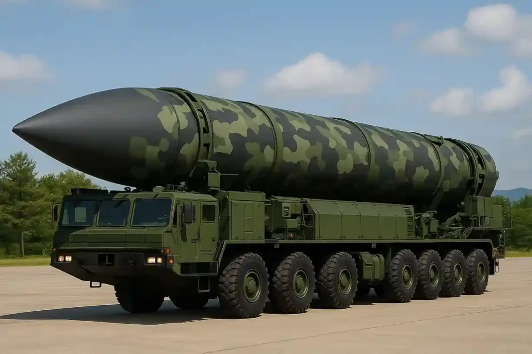 suedkorea-hyonmo5-rakete Hyperschallrakete Hyonmo-5 in Südkorea, symbolisiert militärische Abschreckung und strategische Verteidigungsmaßnahmen