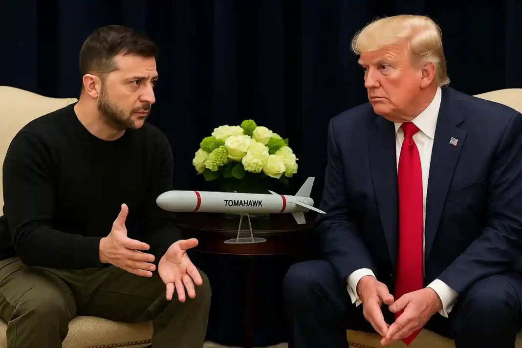 ukraine-trump-tomahawk-krieg Präsident Selenskyj trifft US-Präsident Trump in Washington zur Diskussion über Tomahawk-Raketenlieferungen, während russische Truppen neue Gebiete in der Ukraine kontrollieren