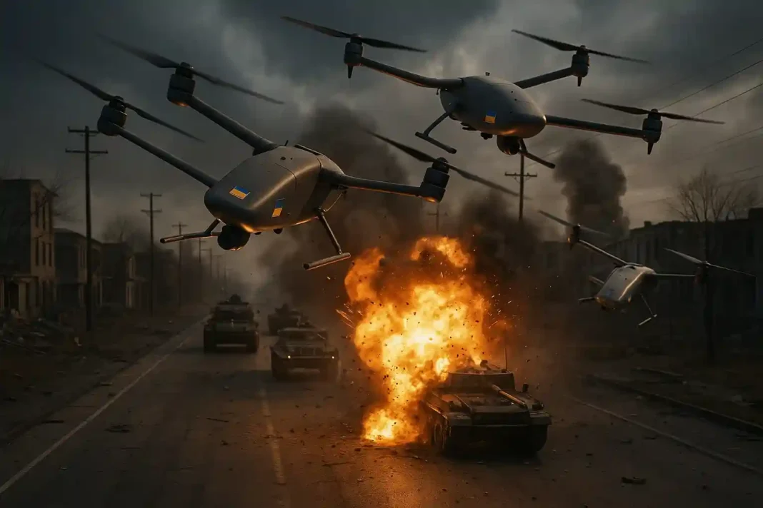 Ukrainische Drohnenangriffe auf russische Industrieanlagen in der Region Rjasan, Feuerwehr im Einsatz.