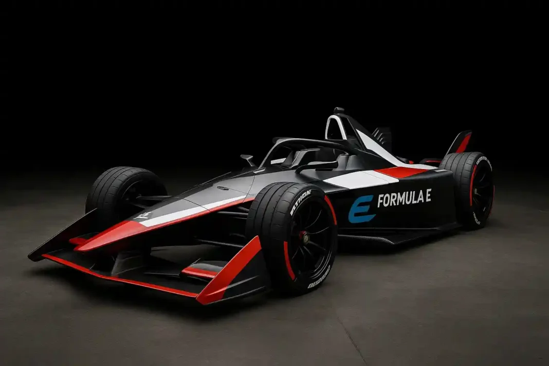 „Die neue Formel-E-Generation 2026: Hochleistungs-Elektroauto beschleunigt schneller als Formel-1-Wagen, mit 815 PS und nachhaltigen Materialien.“
