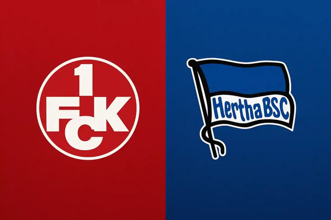 Spielszene von Kaiserslautern gegen Hertha Berlin in der 2. Bundesliga 2025