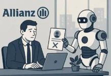 Allianz streicht bis zu 1800 Stellen: KI ersetzt Mitarbeiter in der Reiseversicherung Allianz-Logo vor Bürogebäude: KI ersetzt Mitarbeiter im Reiseversicherungsbereich