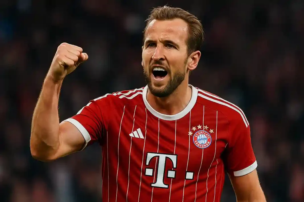 Harry Kane während eines Spiels für Bayern München, potenzieller Transfer zu Barcelona als Lewandowski-Ersatz
