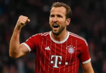 Barcelona jagt Harry Kane als Lewandowski-Nachfolger – Transferchance bei Bayern Harry Kane während eines Spiels für Bayern München, potenzieller Transfer zu Barcelona als Lewandowski-Ersatz