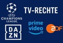 Champions League TV Rechte 2027: Neue Sender, neue Regeln und teure Überraschung für Fans Grafik zeigt das Logo der Champions League und TV-Streaming-Symbole als Darstellung der neuen Übertragungsrechte ab 2027 in Deutschland.