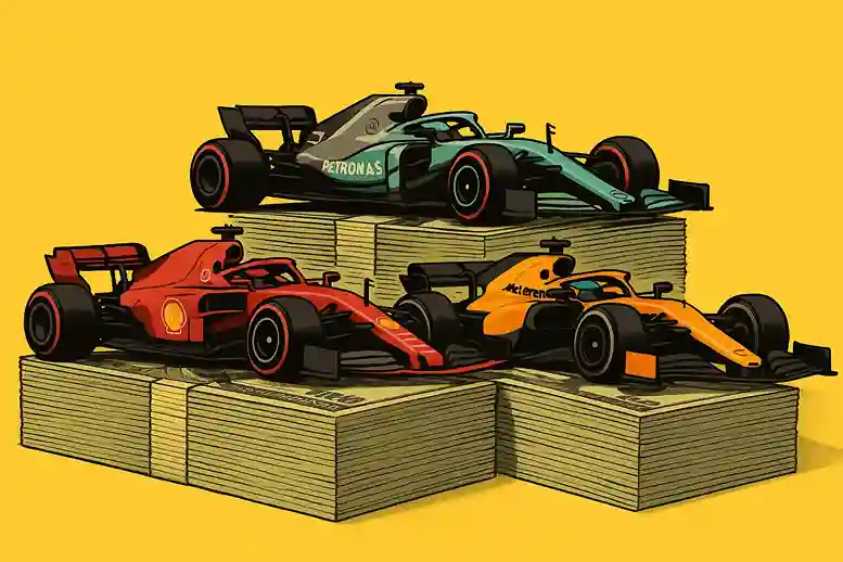 formel1-teamwert-2025 Diagramm zeigt die wertvollsten Formel-1-Teams 2025: Ferrari, Mercedes und McLaren dominieren die Hälfte des Gesamtwertes.