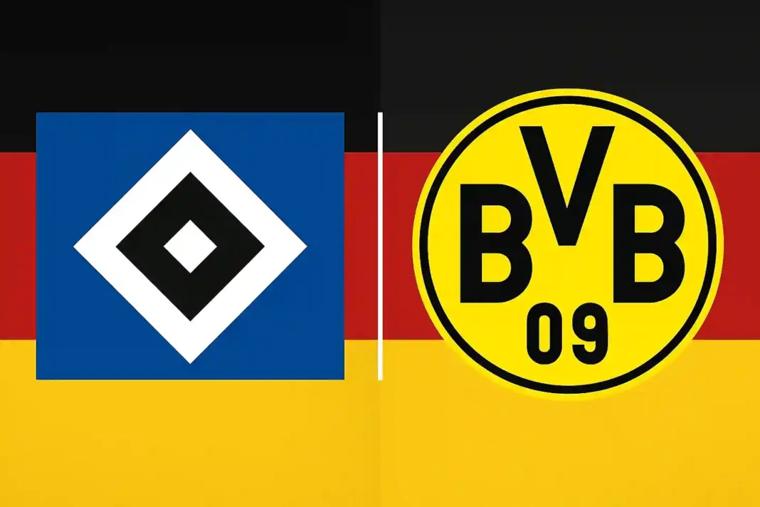 hamburg-vs-borussia-dortmund-bundesliga Spielszene Hamburg gegen Borussia Dortmund in der Bundesliga 2025, Imtech Arena