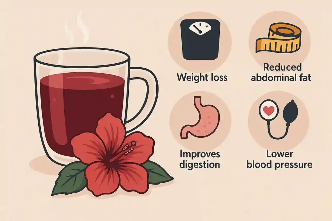 Tasse mit heißem Hibiskus-Tee