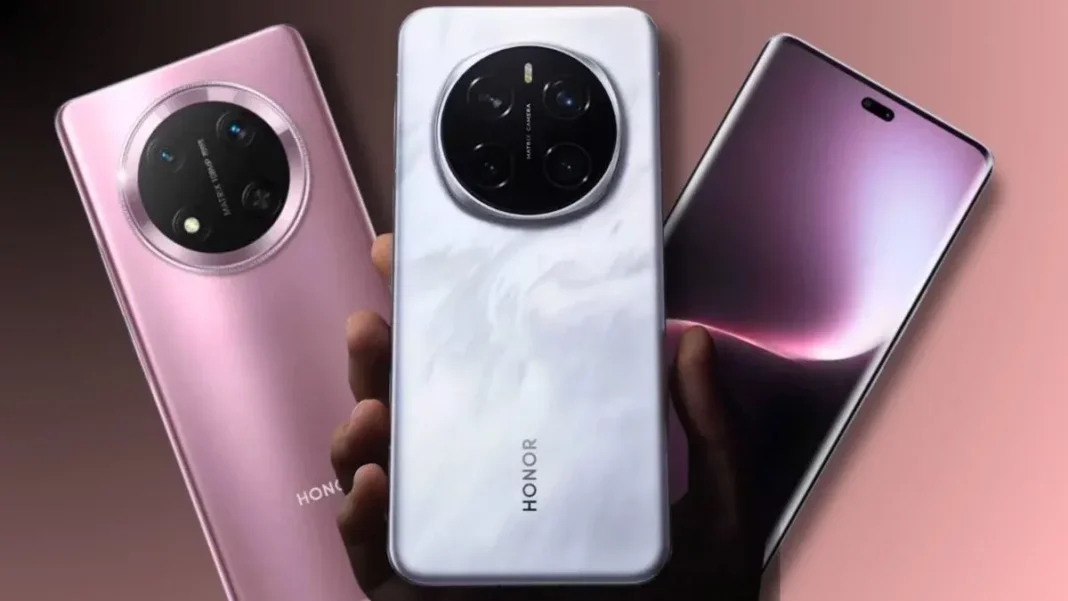 HONOR Magic 8 und Magic 8 Pro Smartphones – Ansicht von vorne und hinten mit Display und Kamera