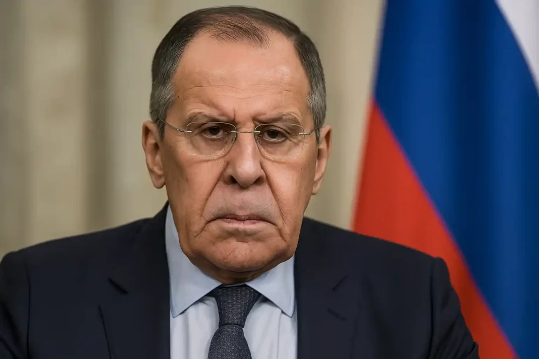 Wladimir Putin mit Außenminister Lawrow