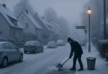 Räum- und Streupflicht im wetter 2025: Regeln für Mieter und Eigentümer in Deutschland Gehweg wird im Winter in Deutschland von Schnee und Eis geräumt