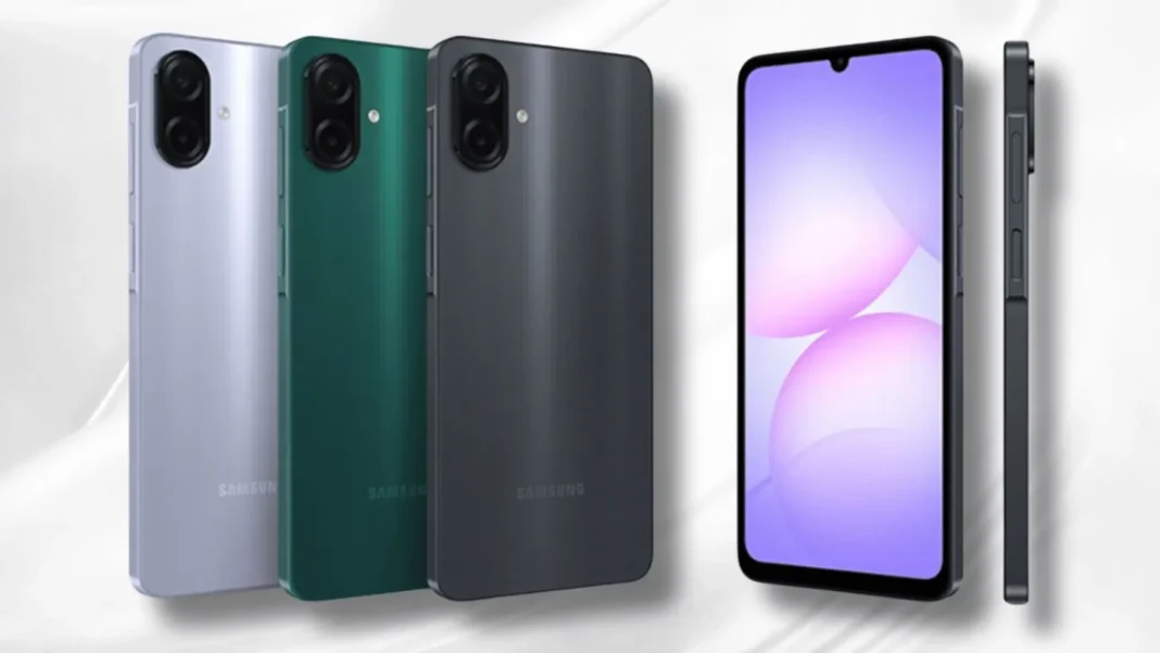 samsung-galaxy-a07-technische-daten-preis-deutschland Samsung Galaxy A07 Smartphone mit technischen Daten und Preis in Deutschland, Front- und Rückansicht des Geräts.