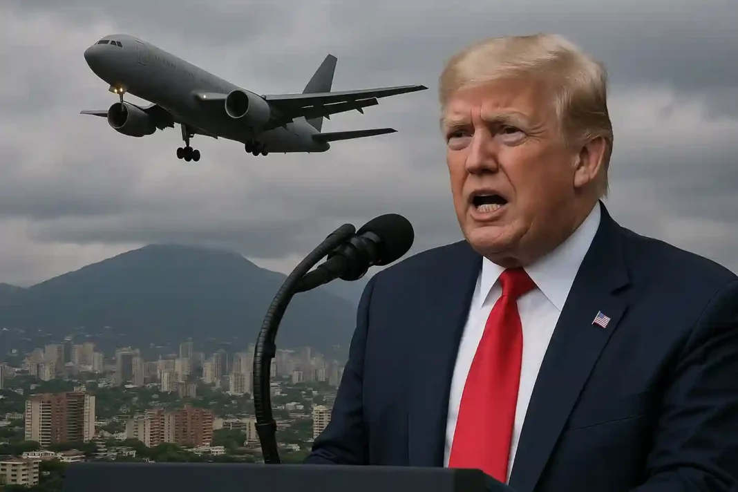 trump-venezuela-luftraum-geschlossene US-Präsident Donald Trump spricht über Venezuela, militärische Einsätze und Luftraumsperrung