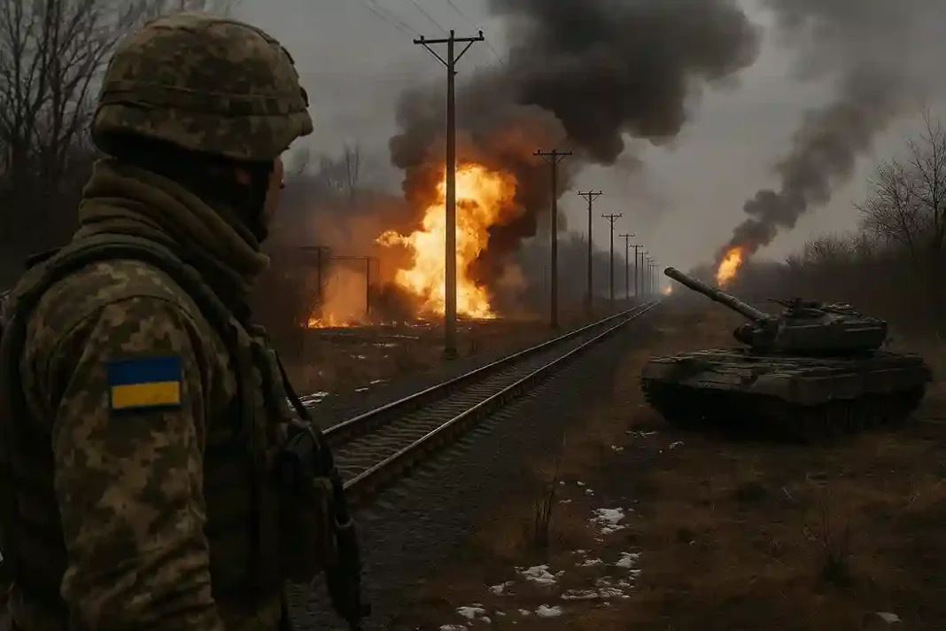 Russische Soldaten bei militärischen Übungen während der Eskalation in der Ostukraine im Vorfeld des Winters.