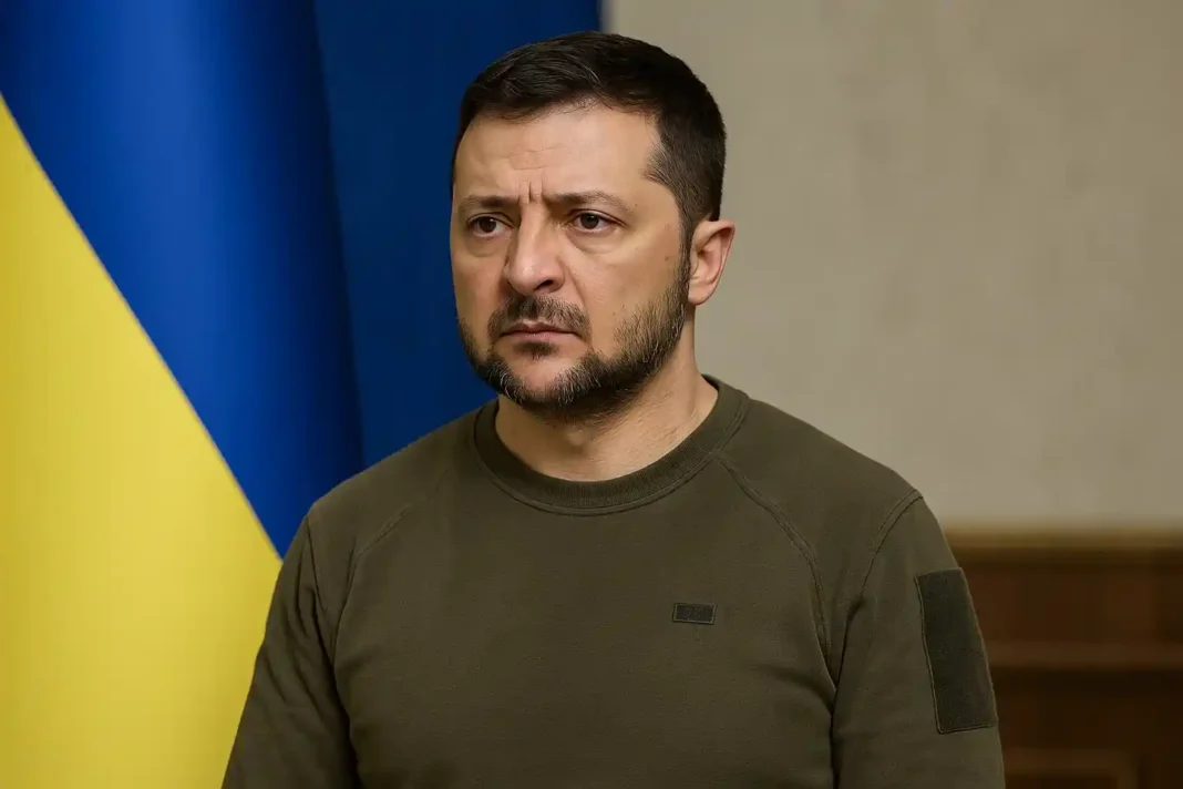 Präsident Selenskyj bei einer Pressekonferenz zu den Friedensverhandlungen mit den USA und Europa über den Ukraine-Konflikt