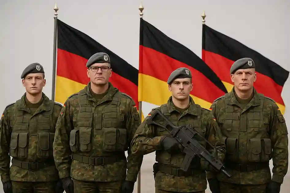 wehrpflicht-deutschland Deutsche Soldaten in Formation während einer Militärübung zur Vorbereitung der neuen Wehrpflicht 2026 in Deutschland.