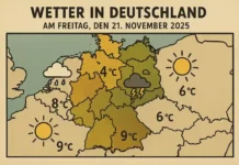 Wetter in Deutschland am Freitag, den 21. November 2025 Winterlandschaft in Deutschland im November 2025 mit Schnee und kalten Temperaturen