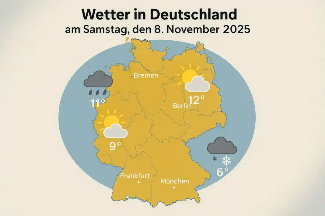 Wetter in Deutschland am Samstag, 8. November 2025 – Temperaturen und Prognosen