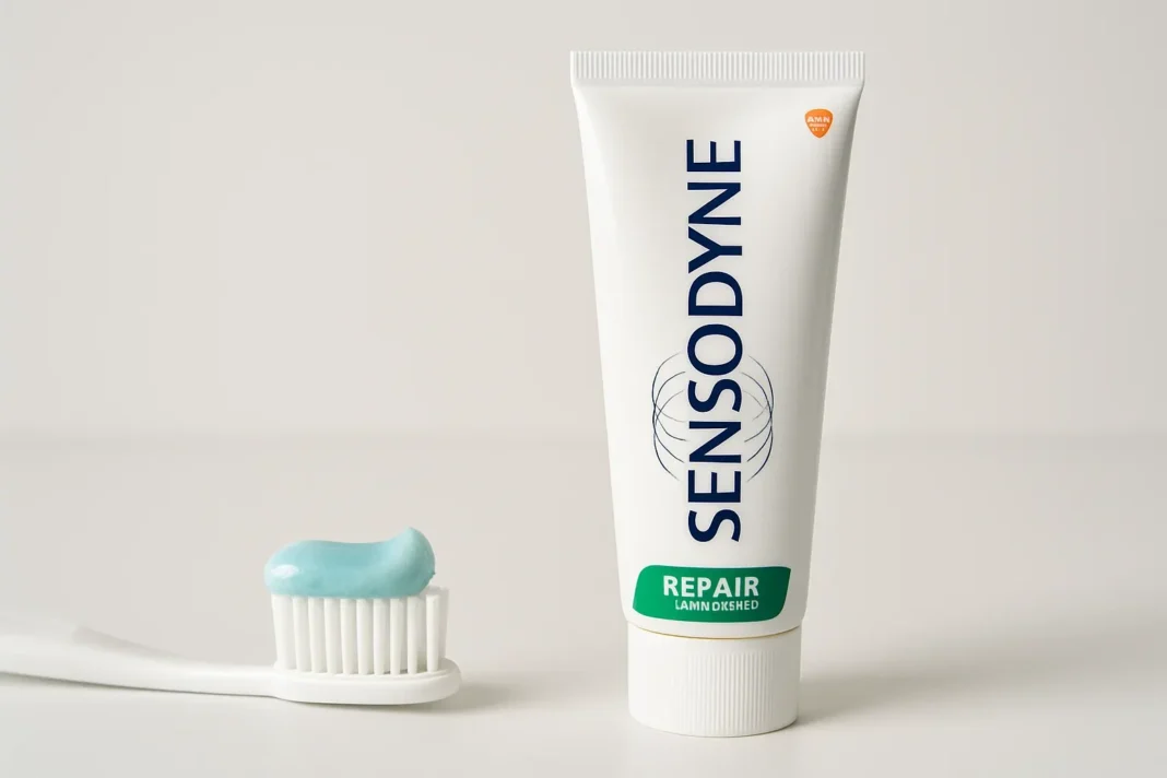 zahnpasta-inhaltsstoffe-vorteile Zahnpasta auf Zahnbürste mit Fluorid und frischem Minzgeschmack