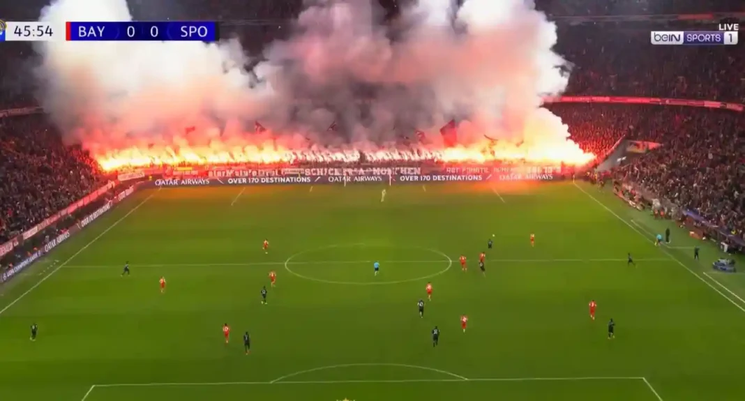 FC Bayern München jubelt nach dem 3:1-Sieg gegen Sporting Lissabon in der Champions League