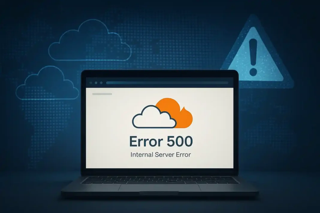 Illustration der weltweiten Cloudflare-Störung mit betroffenen Websites
